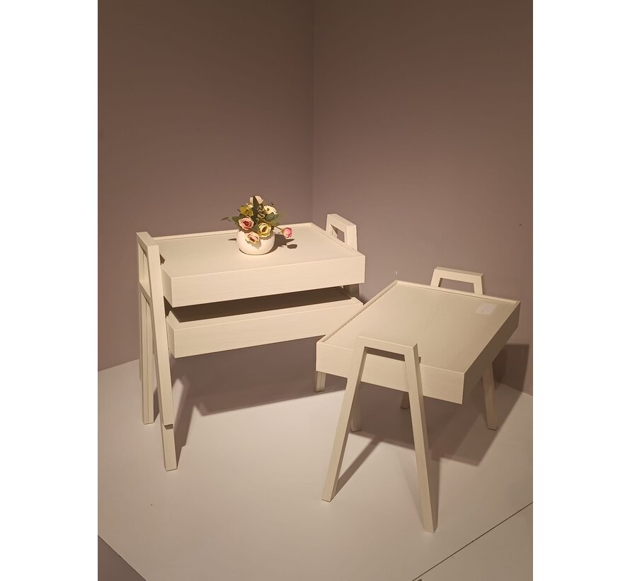 Trendy Rectangle 3-piece Side Table Set - Stackable