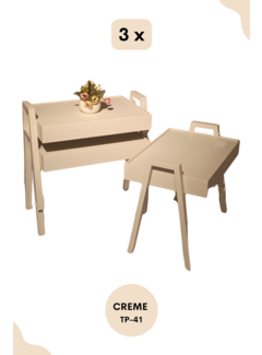 LIMAN Trendy Rectangle 3-piece Side Table Set - Stackable