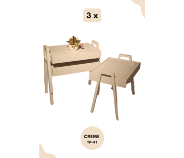 LIMAN Trendiges rechteckiges 3-teiliges Beistelltisch-Set – stapelbar
