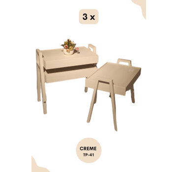 LIMAN Trendy Ensemble de tables d'appoint rectangulaires tendance 3 pièces - Empilable