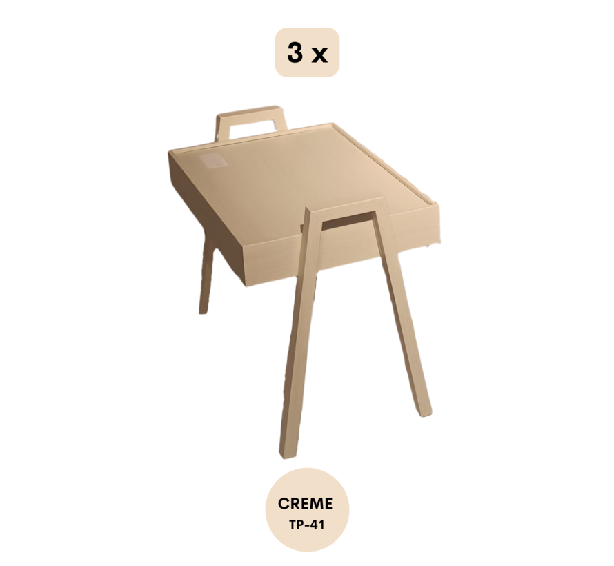 Trendy Rectangle 3-piece Side Table Set - Stackable
