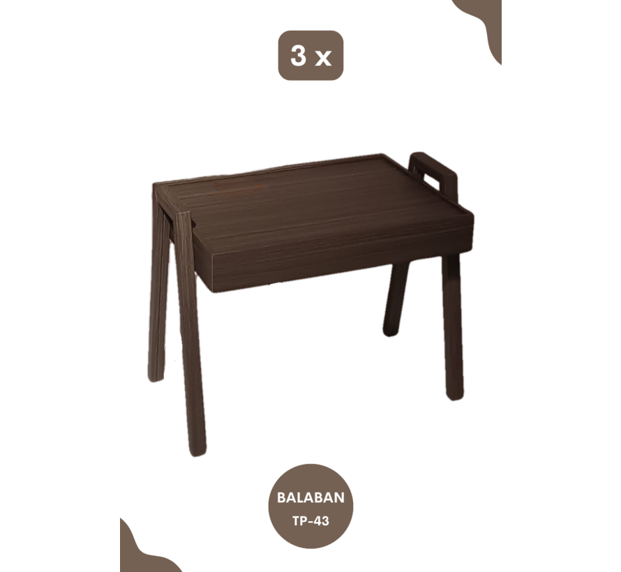 Trendy Rectangle 3-piece Side Table Set - Stackable