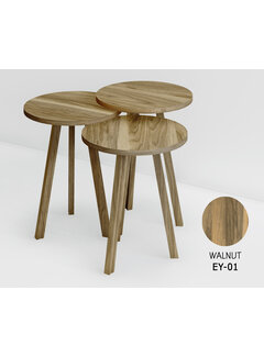 LIMAN Trendy Rond 3-delige Bijzettafelset eco