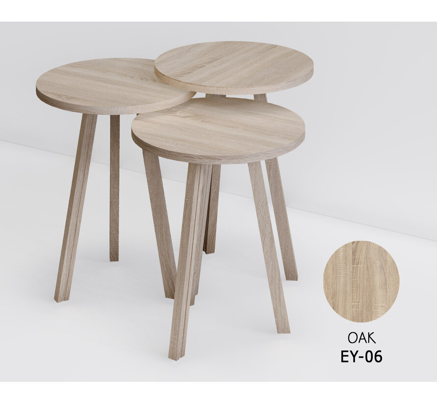 Trendy Round 3-piece Side Table Set eco