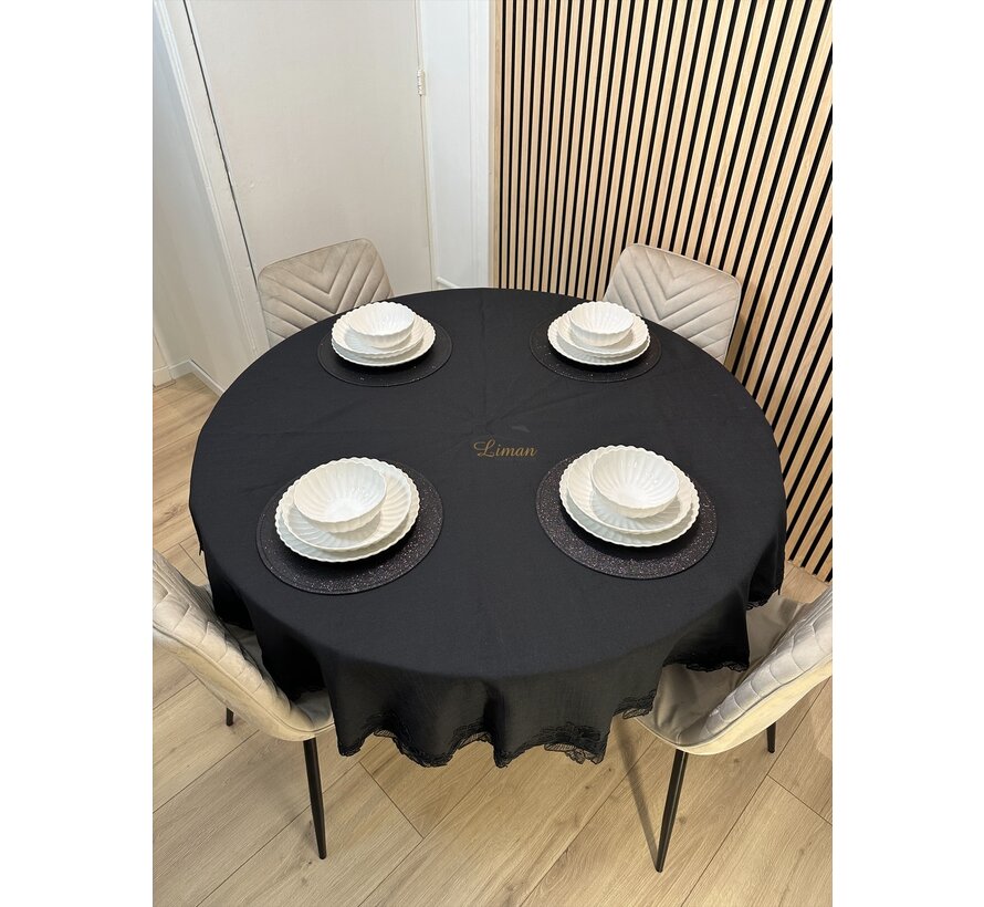 Gelincik Tafelkleed Zwart 1 Delig