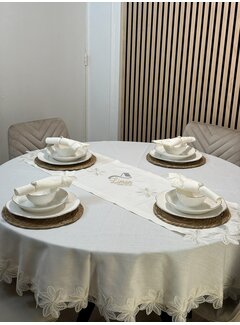 Artemis Tafelkleed Set Met Server Cream 18 Delig