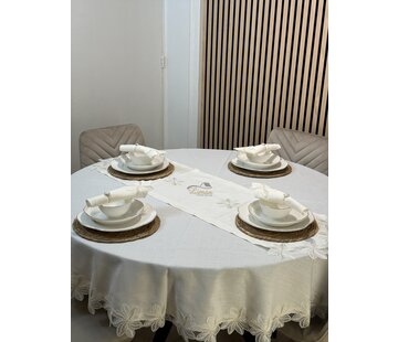 Artemis Tafelkleed Set Met Server Cream 18 Delig
