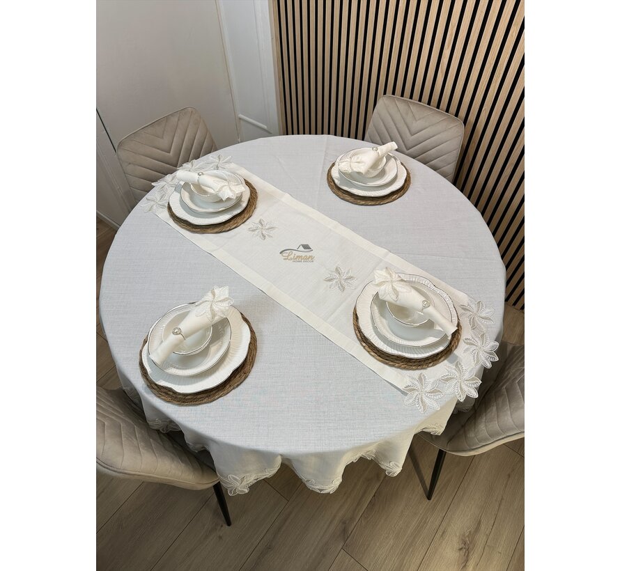 Artemis Tafelkleed Set Met Server Cream 18 Delig