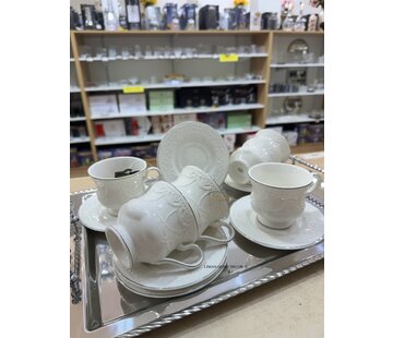 ACR ACR Veronica Cappuccino/Nescafeset 12 Delig | 6 Persoons Zilver