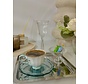 Karaca Samo 2 Person Turquoise Coffee Cup Set with Acrylic Saucer 90 ml