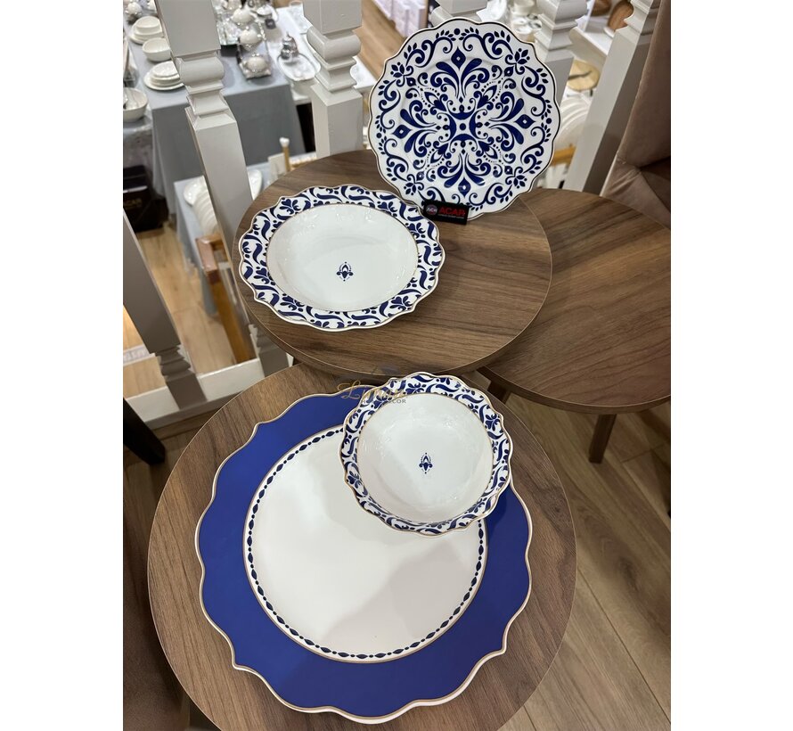ACR Nancy Geschirrset 24-teilig / 6 Personen Blau