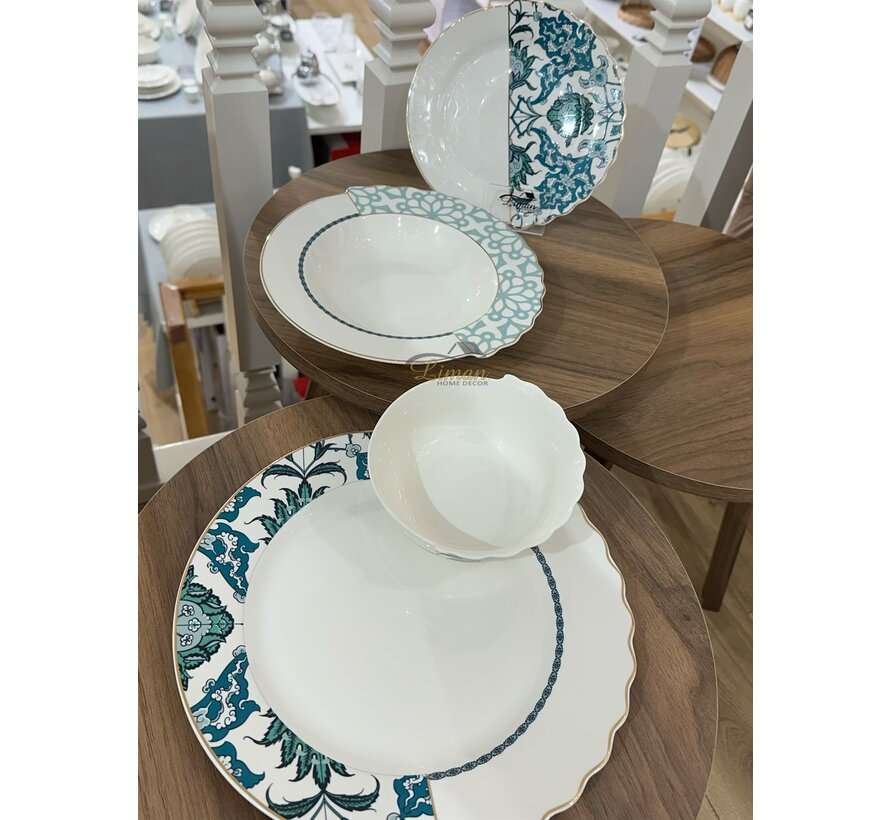 Neva Mentol Hibrit 6-Person | 24 -Piece Dinnerware Set