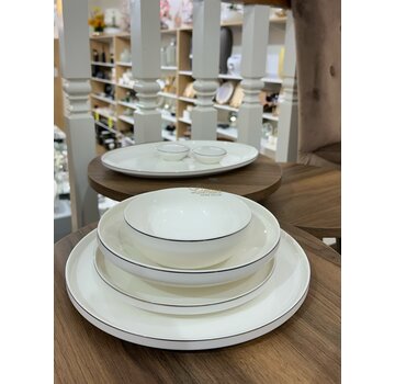 BRICARD PORCELAIN Bricard Porcelain Canet  6-Kisilik | 27-parça Yemek Takımı Gumus