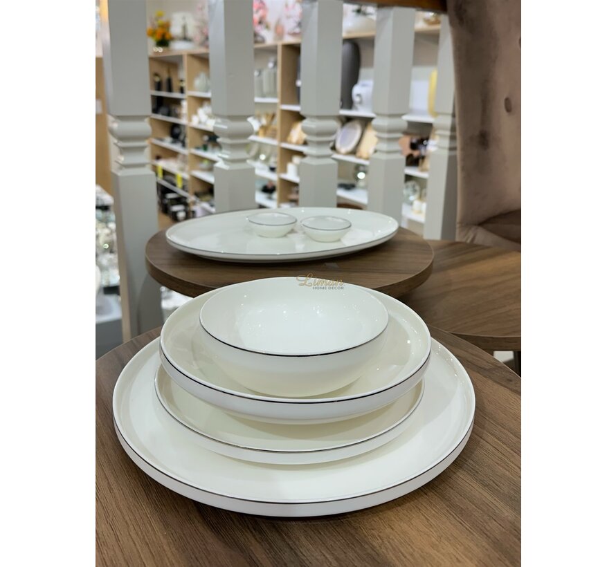 Bricard Porcelain Canet  6-Kisilik | 27-parça Yemek Takımı Gumus