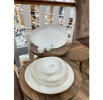 BRICARD PORCELAIN Bricard Porselen Melun 6-Kisilik | 27-parça Yemek Takımı Gold
