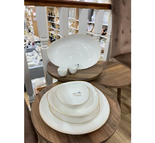 BRICARD PORCELAIN Bricard Porcelain Melun 6-Persons | 27-Piece Dinnerware Set Gold