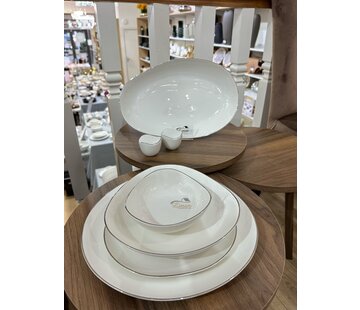 BRICARD PORCELAIN Bricard Porcelain Melun 6-Persons | 27-Piece Dinnerware Set Silver