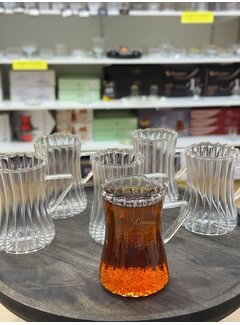 Ribbled Line  Borosilikat Theeglazen 6 Delig 200 ml