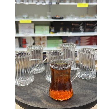 Ribbled Line  Borosilikat Theeglazen 6 Delig 200 ml