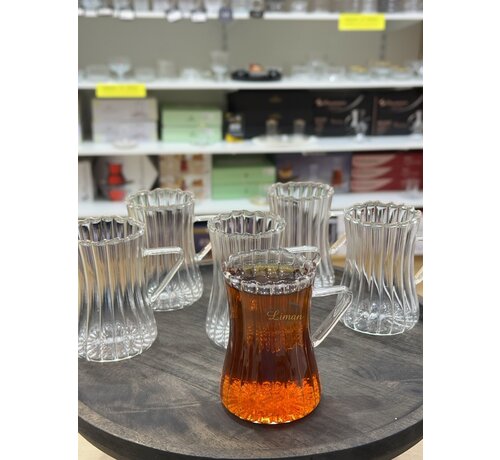 Ribbled Line 6'li Borosilikat Caybardagi 200 ml