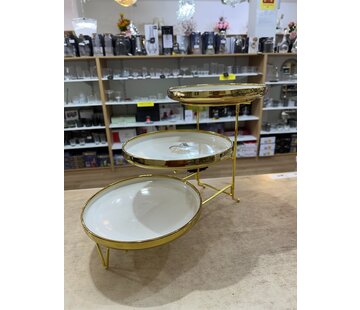 3 LAAGS ETAGERE / BORDHOUDER GOUD
