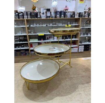 3 LAAGS ETAGERE / BORDHOUDER GOUD