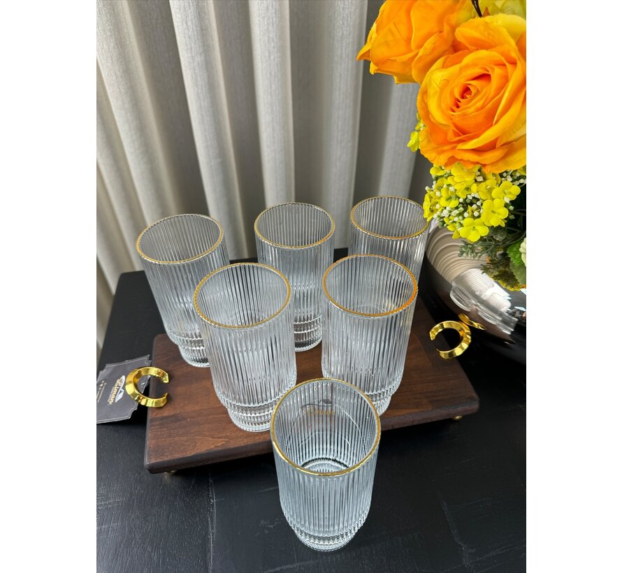 Ray Long 6 Delige Glas 300 ML Gold