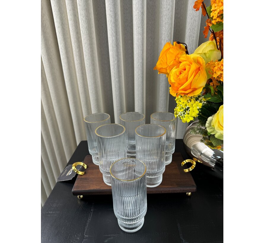 Ray Long 6 Delige Glas 300 ML Gold