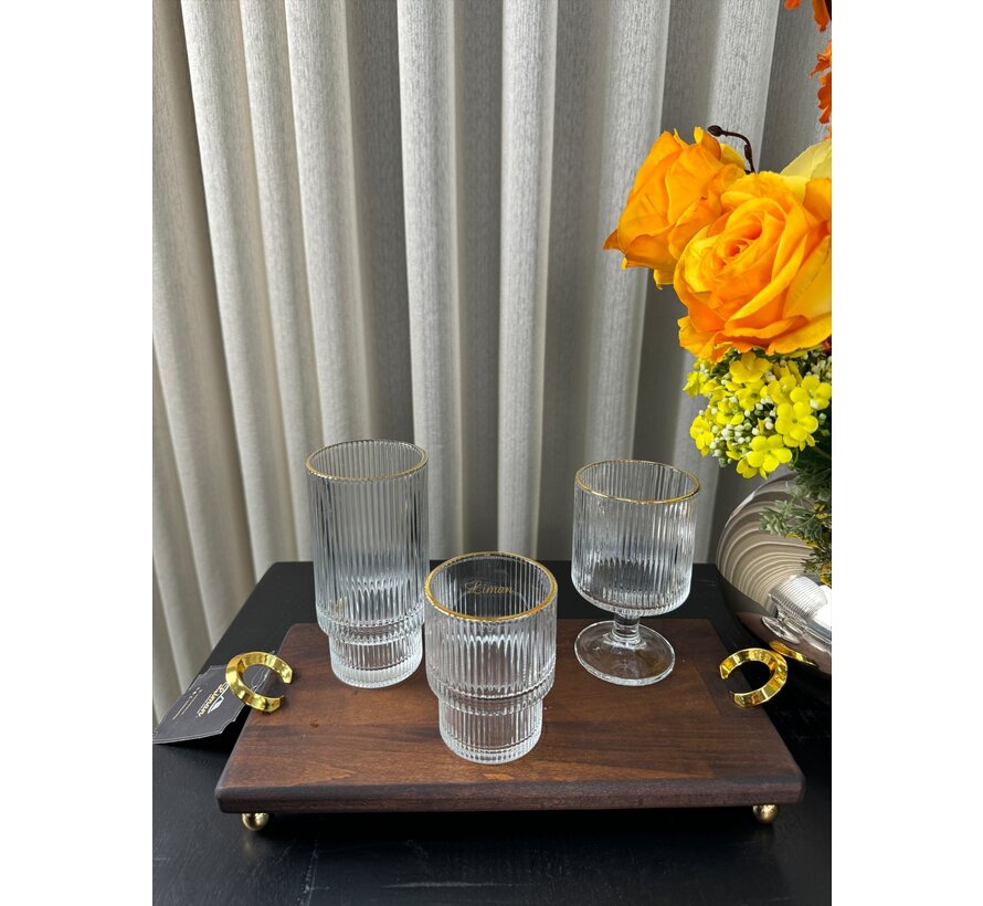 Ray Long 6 Delige Glas 300 ML Gold