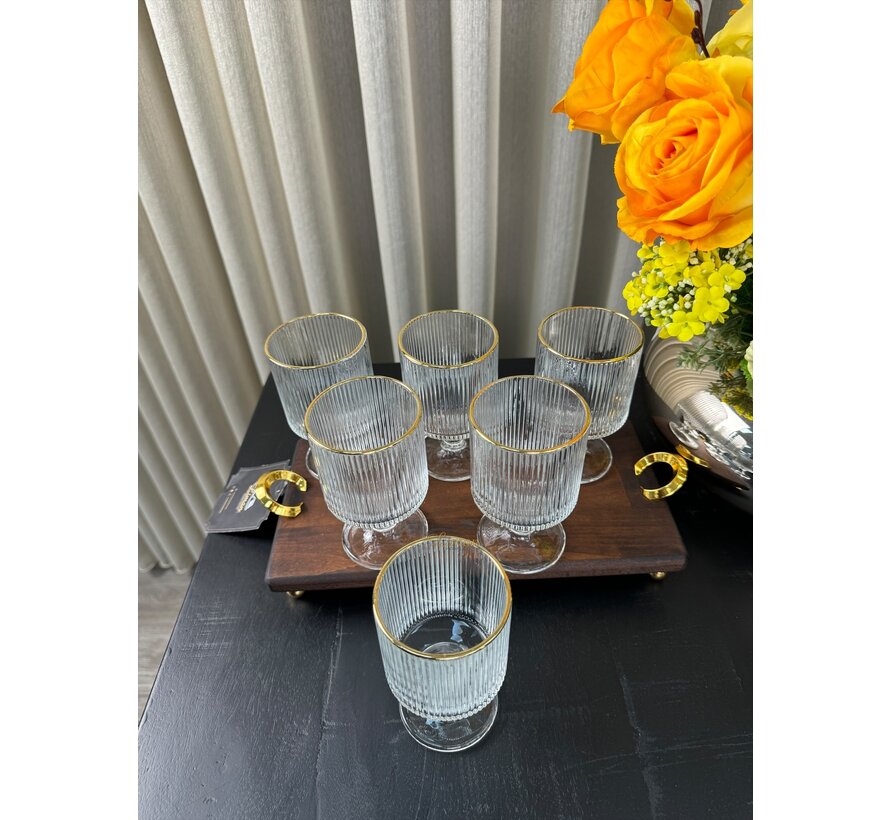 Ray Wijnglas / ijsschaal  6 Delig 200ML Gold