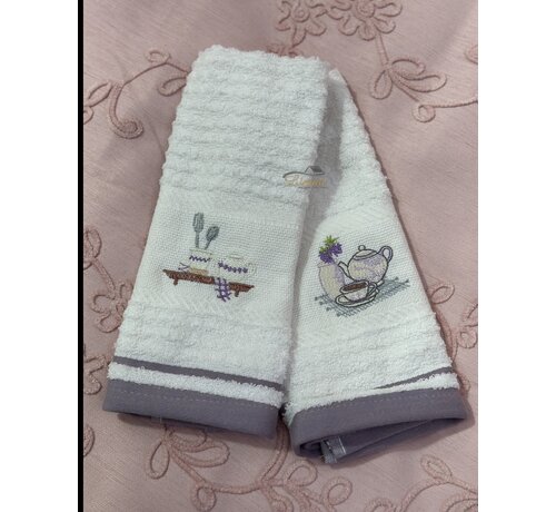 IPEKCE Ipekce Keuken Handdoek 30 x 50 Cm 2 Delig Paars