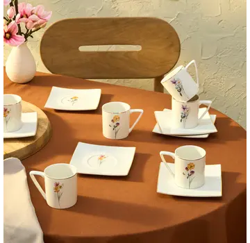 KARACA Karaca Valencia Kaffeetassen-Set für 6 Personen 190 ml