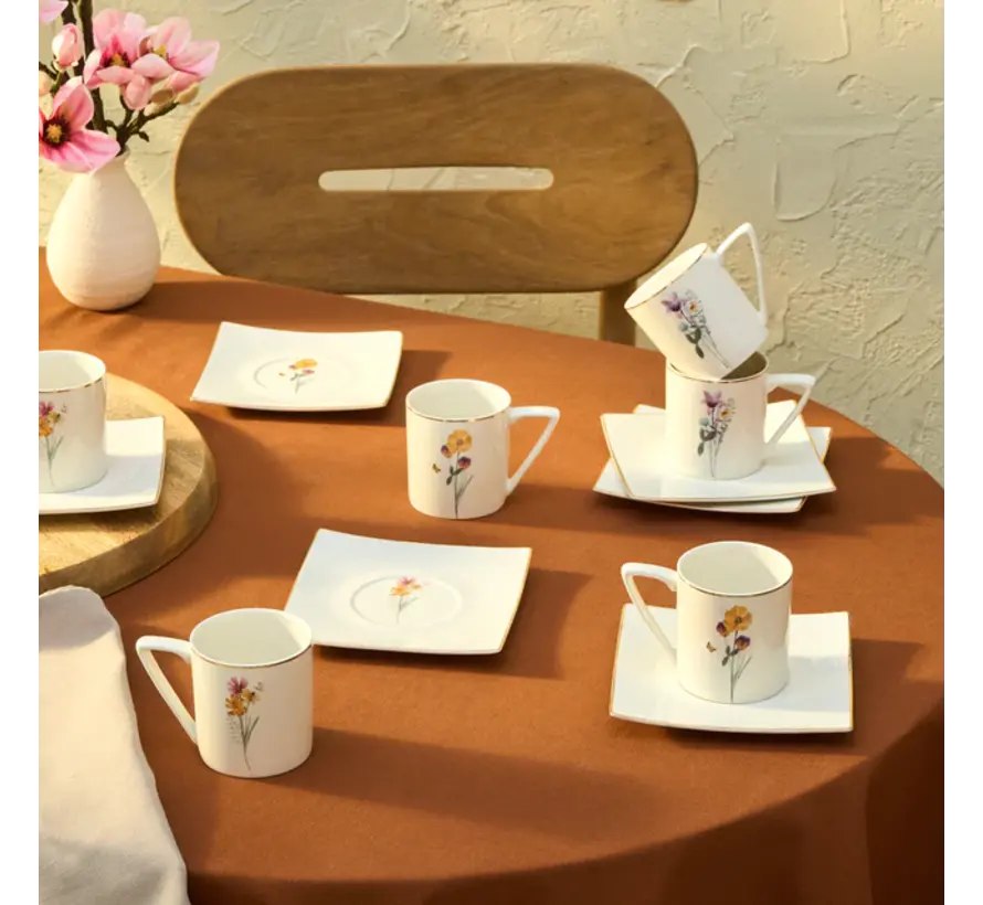 Karaca Valencia Kaffeetassen-Set für 6 Personen 190 ml