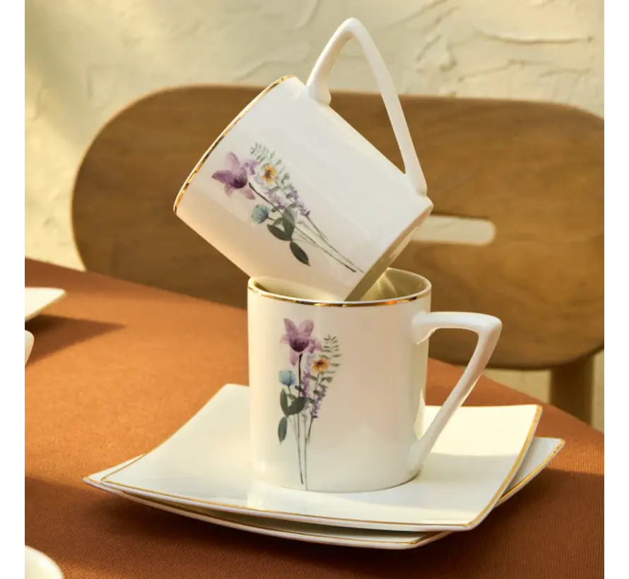 Karaca Valencia Kaffeetassen-Set für 6 Personen 190 ml
