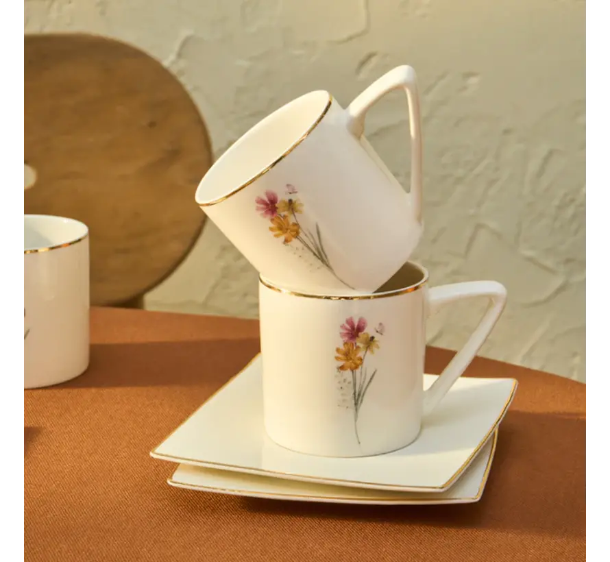 Karaca Valencia Kaffeetassen-Set für 6 Personen 190 ml