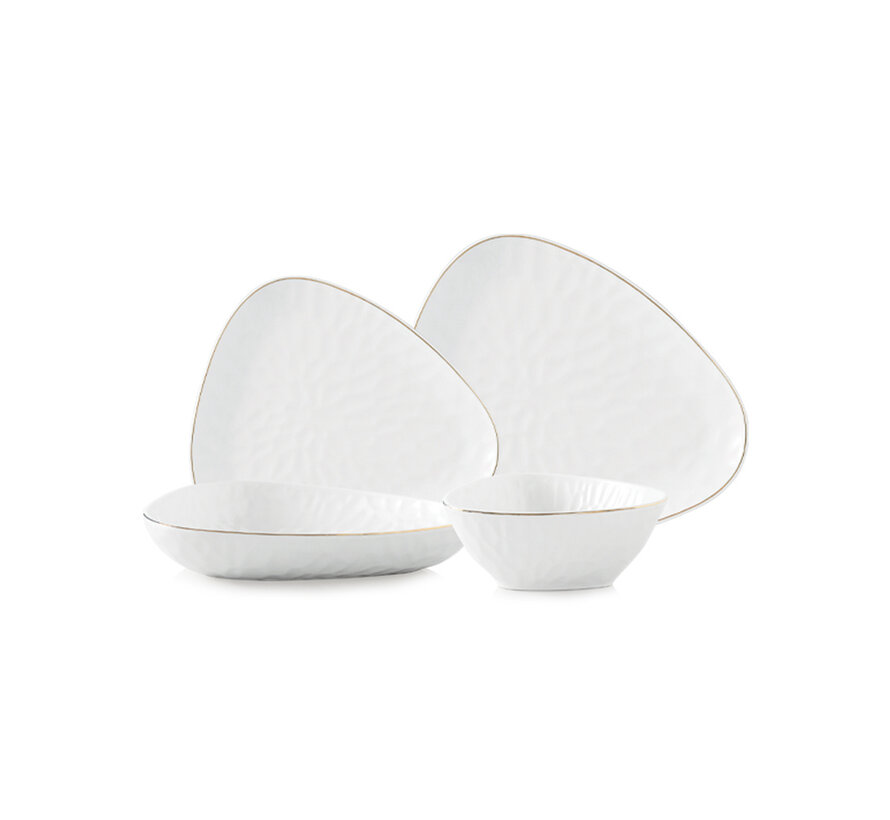 Estella Gold Dreieck Oval 6-Personen | 24-teiliges Serviettenset