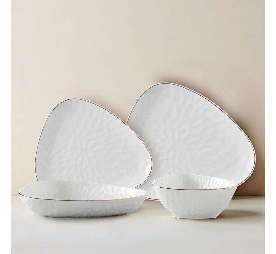 Estella Gold Dreieck Oval 6-Personen | 24-teiliges Serviettenset