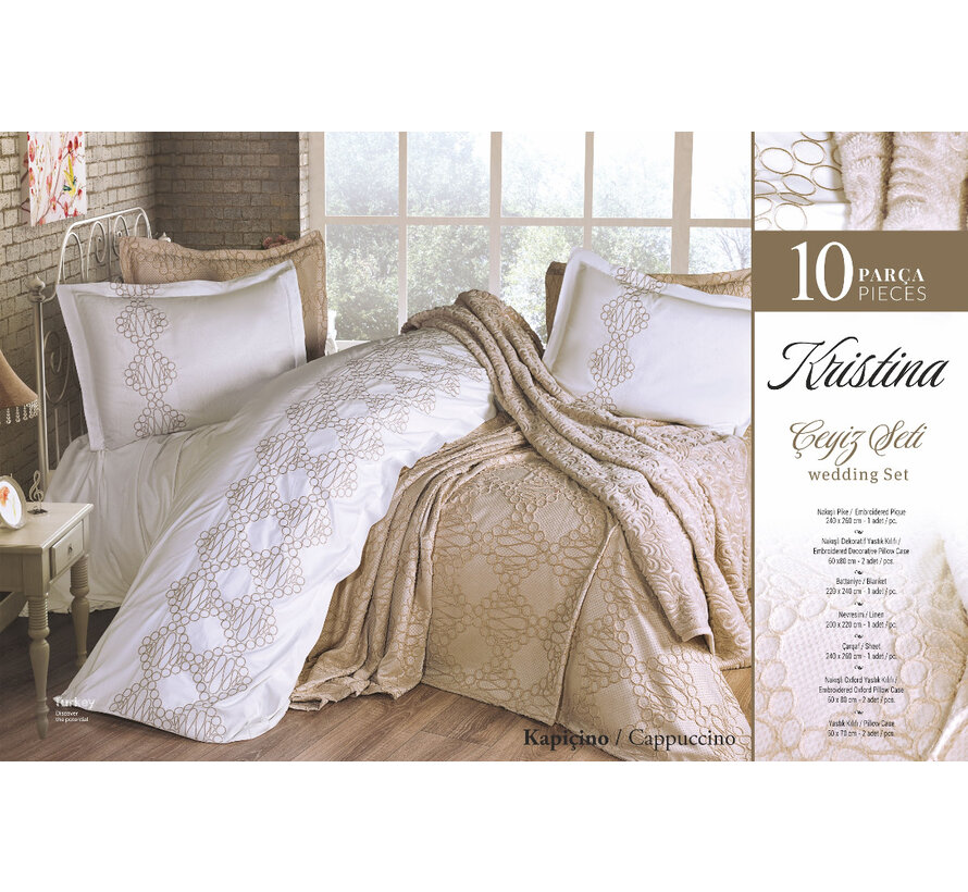 Bella home Kristina bedspread set 10 pieces Cappuccino