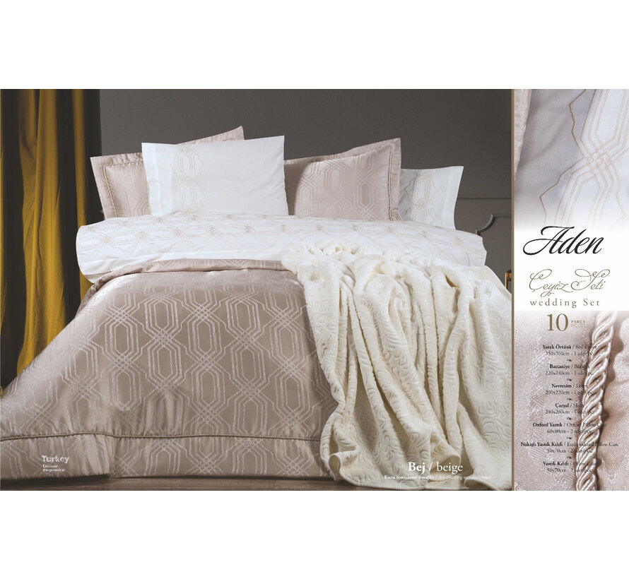 Bella home Aden Yatak Örtüsü Takımı Bej