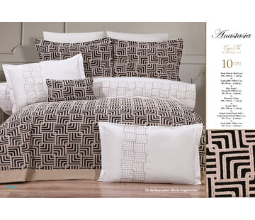 Bella home Anastasia bedspread set 10 pieces Black - Cappuccino