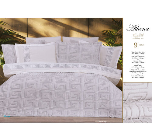 Bella home Athena Tagesdecken-Set 9-teilig Grau