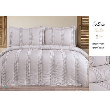 Bella home Flora Tagesdecken-Set 3-teilig Grau
