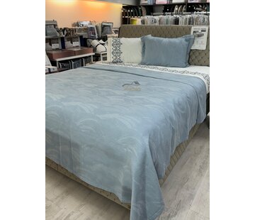 KARACA HOME Karaca Home Blanche Mavi Çift Kişilik Waffle Yatak Örtüsü Set