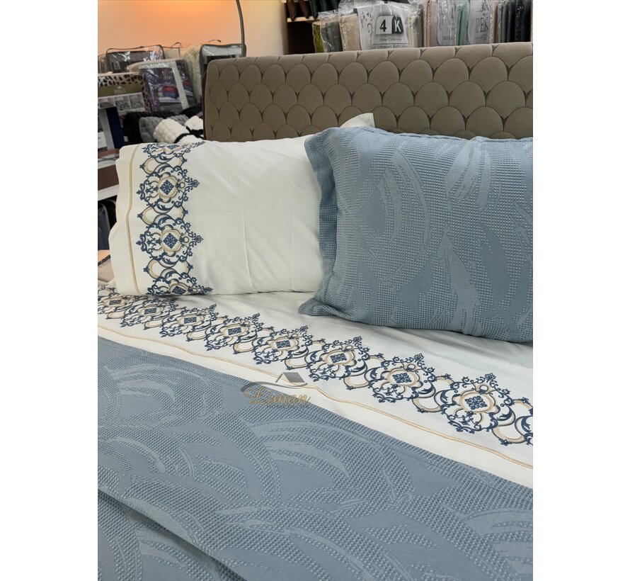 İpekçe Home 2 Kişilik Nevresim Takımı Milano Mavi