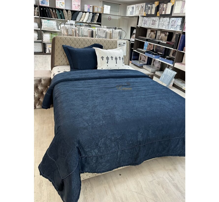 Ipekce Asos Bedspreiset 4 Delig Blauw