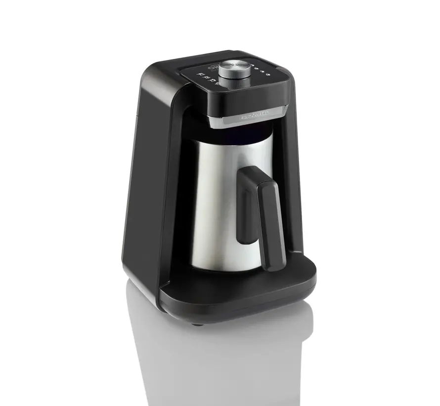 OKKA rich Spin pro Turkish coffee maker Black-Chrome