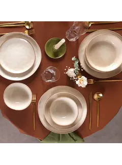 KARACA Karaca Aria Beige Reactive Dinner Set 6 Person, 24 pieces
