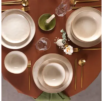 KARACA Karaca Aria Beige Reactive Geschirr Set für 6 Personen, 24 teilig