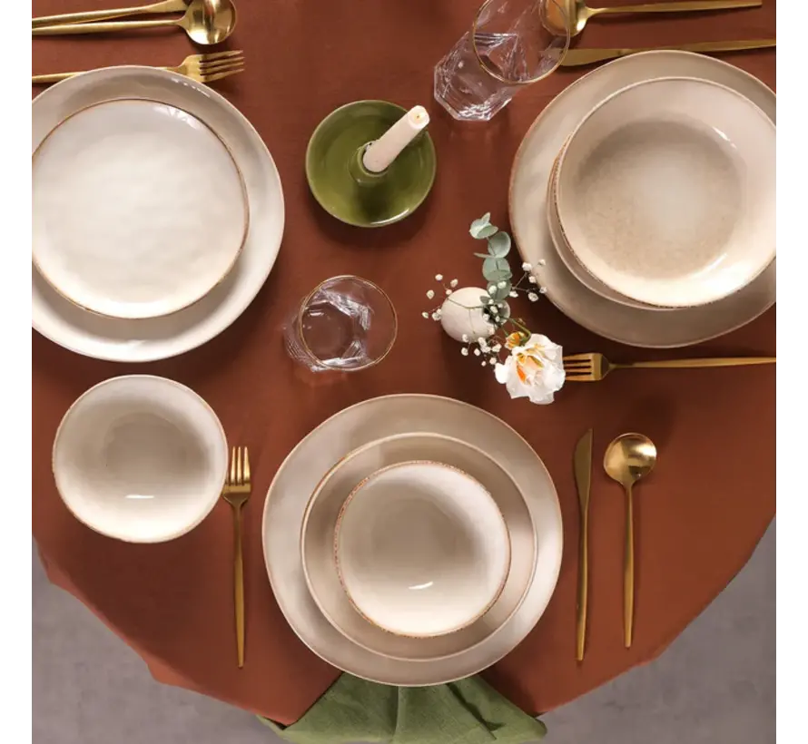 Karaca Aria Beige Reactive Geschirr Set für 6 Personen, 24 teilig