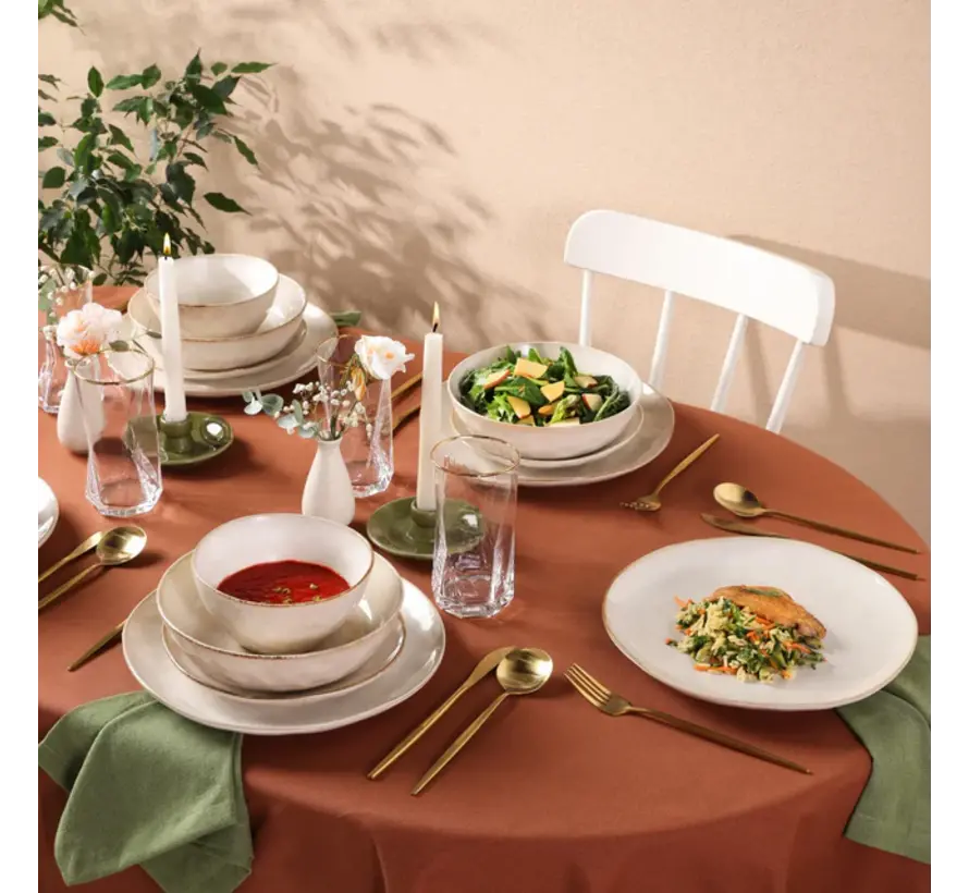 Karaca Aria Beige Reactive Geschirr Set für 6 Personen, 24 teilig